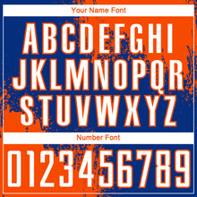 Load image into Gallery viewer, Custom Royal White-Orange Abstract Brush Stroke Sports Sublimation Soccer Uniform Jersey
