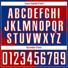 Load image into Gallery viewer, Custom Royal White-Red Abstract Brush Stroke Sports Sublimation Soccer Uniform Jersey
