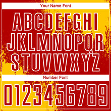 Load image into Gallery viewer, Custom Red Yellow-White Abstract Brush Stroke Sports Sublimation Soccer Uniform Jersey
