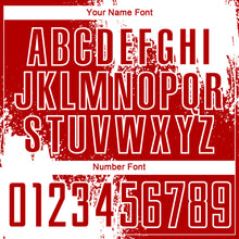 Load image into Gallery viewer, Custom Red White Abstract Brush Stroke Sports Sublimation Soccer Uniform Jersey
