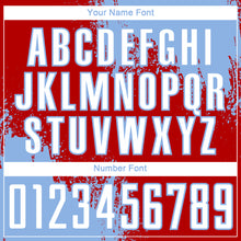 Load image into Gallery viewer, Custom Red White-Light Blue Abstract Brush Stroke Sports Sublimation Soccer Uniform Jersey
