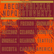 Загрузить изображение в средство просмотра галереи, Custom Crimson Orange-Old Gold Abstract Brush Stroke Sports Sublimation Soccer Uniform Jersey
