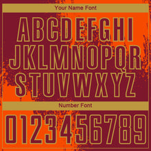 Загрузить изображение в средство просмотра галереи, Custom Crimson Orange-Old Gold Abstract Brush Stroke Sports Sublimation Soccer Uniform Jersey
