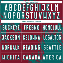 Загрузить изображение в средство просмотра галереи, Custom Crimson White-Teal Abstract Brush Stroke Sports Sublimation Soccer Uniform Jersey
