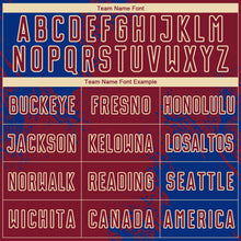 Загрузить изображение в средство просмотра галереи, Custom Crimson Royal-Cream Abstract Brush Stroke Sports Sublimation Soccer Uniform Jersey
