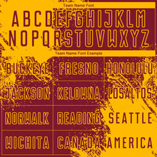 Загрузить изображение в средство просмотра галереи, Custom Crimson Gold Abstract Brush Stroke Sports Sublimation Soccer Uniform Jersey
