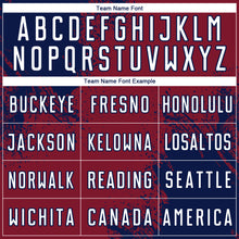 Загрузить изображение в средство просмотра галереи, Custom Crimson White-Navy Abstract Brush Stroke Sports Sublimation Soccer Uniform Jersey
