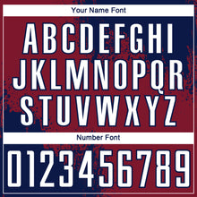 Загрузить изображение в средство просмотра галереи, Custom Crimson White-Navy Abstract Brush Stroke Sports Sublimation Soccer Uniform Jersey
