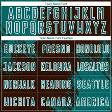 Load image into Gallery viewer, Custom Brown Teal-White Abstract Brush Stroke Sports Sublimation Soccer Uniform Jersey
