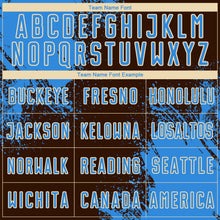 Load image into Gallery viewer, Custom Brown Powder Blue-Cream Abstract Brush Stroke Sports Sublimation Soccer Uniform Jersey
