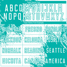 Загрузить изображение в средство просмотра галереи, Custom White Aqua Abstract Brush Stroke Sports Sublimation Soccer Uniform Jersey
