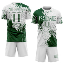 Charger l'image dans la galerie, Custom White Green Abstract Brush Stroke Sports Sublimation Soccer Uniform Jersey
