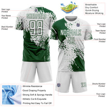 Charger l'image dans la galerie, Custom White Green Abstract Brush Stroke Sports Sublimation Soccer Uniform Jersey
