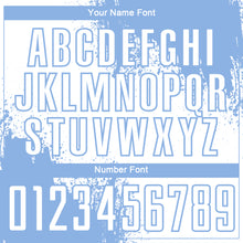 Загрузить изображение в средство просмотра галереи, Custom White Light Blue Abstract Brush Stroke Sports Sublimation Soccer Uniform Jersey
