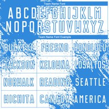 Загрузить изображение в средство просмотра галереи, Custom White Powder Blue Abstract Brush Stroke Sports Sublimation Soccer Uniform Jersey
