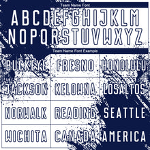 Charger l'image dans la galerie, Custom White Navy Abstract Brush Stroke Sports Sublimation Soccer Uniform Jersey
