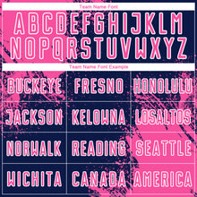 Load image into Gallery viewer, Custom Navy Pink-White Abstract Brush Stroke Sports Sublimation Soccer Uniform Jersey
