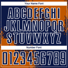 Загрузить изображение в средство просмотра галереи, Custom Navy Texas Orange-White Abstract Brush Stroke Sports Sublimation Soccer Uniform Jersey

