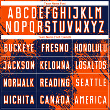 Загрузить изображение в средство просмотра галереи, Custom Navy White-Orange Abstract Brush Stroke Sports Sublimation Soccer Uniform Jersey
