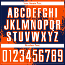 Загрузить изображение в средство просмотра галереи, Custom Navy White-Orange Abstract Brush Stroke Sports Sublimation Soccer Uniform Jersey
