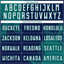 Загрузить изображение в средство просмотра галереи, Custom Navy White-Teal Abstract Brush Stroke Sports Sublimation Soccer Uniform Jersey
