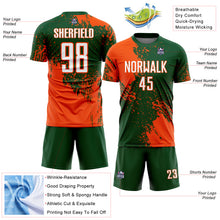 Загрузить изображение в средство просмотра галереи, Custom Green White-Orange Abstract Brush Stroke Sports Sublimation Soccer Uniform Jersey

