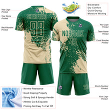 Загрузить изображение в средство просмотра галереи, Custom Kelly Green Cream Abstract Brush Stroke Sports Sublimation Soccer Uniform Jersey
