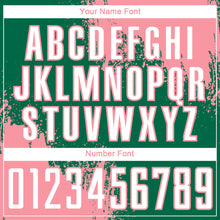 Загрузить изображение в средство просмотра галереи, Custom Kelly Green White-Medium Pink Abstract Brush Stroke Sports Sublimation Soccer Uniform Jersey
