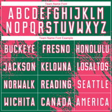 Загрузить изображение в средство просмотра галереи, Custom Kelly Green White-Neon Pink Abstract Brush Stroke Sports Sublimation Soccer Uniform Jersey
