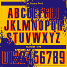 Загрузить изображение в средство просмотра галереи, Custom Yellow Dark Purple-Orange Abstract Brush Stroke Sports Sublimation Soccer Uniform Jersey
