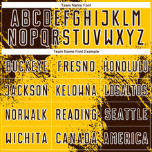 Загрузить изображение в средство просмотра галереи, Custom Yellow Brown-White Abstract Brush Stroke Sports Sublimation Soccer Uniform Jersey
