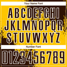 Загрузить изображение в средство просмотра галереи, Custom Yellow Brown-White Abstract Brush Stroke Sports Sublimation Soccer Uniform Jersey
