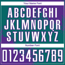 Загрузить изображение в средство просмотра галереи, Custom Teal White-Purple Abstract Brush Stroke Sports Sublimation Soccer Uniform Jersey
