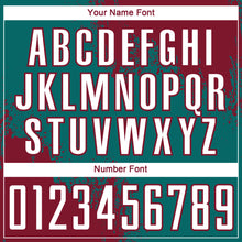 Загрузить изображение в средство просмотра галереи, Custom Teal White-Crimson Abstract Brush Stroke Sports Sublimation Soccer Uniform Jersey
