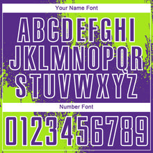 Load image into Gallery viewer, Custom Purple Neon Green-White Abstract Brush Stroke Sports Sublimation Soccer Uniform Jersey
