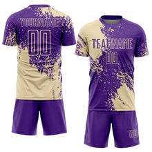 Load image into Gallery viewer, Custom Purple Cream Abstract Brush Stroke Sports Sublimation Soccer Uniform Jersey
