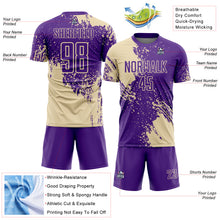 Load image into Gallery viewer, Custom Purple Cream Abstract Brush Stroke Sports Sublimation Soccer Uniform Jersey
