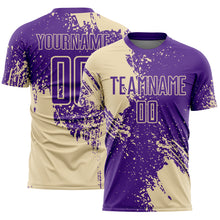 Load image into Gallery viewer, Custom Purple Cream Abstract Brush Stroke Sports Sublimation Soccer Uniform Jersey
