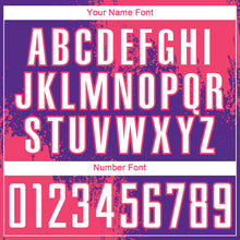 Загрузить изображение в средство просмотра галереи, Custom Purple White-Neon Pink Abstract Brush Stroke Sports Sublimation Soccer Uniform Jersey
