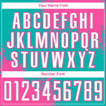 Load image into Gallery viewer, Custom Aqua White-Pink Abstract Brush Stroke Sports Sublimation Soccer Uniform Jersey
