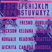 Load image into Gallery viewer, Custom Light Blue Dark Purple-Pink Abstract Brush Stroke Sports Sublimation Soccer Uniform Jersey
