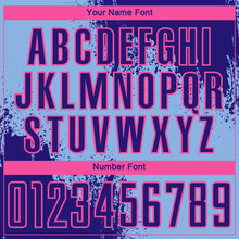 Load image into Gallery viewer, Custom Light Blue Dark Purple-Pink Abstract Brush Stroke Sports Sublimation Soccer Uniform Jersey
