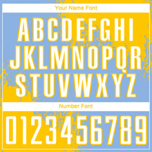 Загрузить изображение в средство просмотра галереи, Custom Light Blue White-Yellow Abstract Brush Stroke Sports Sublimation Soccer Uniform Jersey

