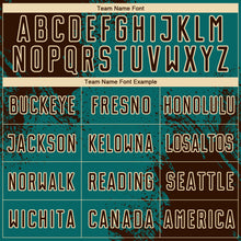 Загрузить изображение в средство просмотра галереи, Custom Teal Brown-Cream Abstract Brush Stroke Sports Sublimation Soccer Uniform Jersey
