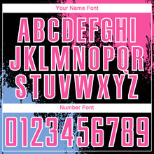 Загрузить изображение в средство просмотра галереи, Custom Black Pink Light Blue-White Abstract Brush Stroke Sports Sublimation Soccer Uniform Jersey
