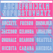 Charger l'image dans la galerie, Custom Pink Light Blue-White Abstract Brush Stroke Sports Sublimation Soccer Uniform Jersey
