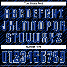 Загрузить изображение в средство просмотра галереи, Custom Black Royal-White Line Sports Sublimation Soccer Uniform Jersey
