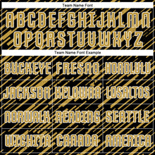 Загрузить изображение в средство просмотра галереи, Custom Black Old Gold-White Line Sports Sublimation Soccer Uniform Jersey
