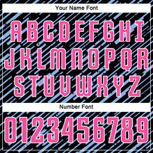 Загрузить изображение в средство просмотра галереи, Custom Black Pink Light Blue-White Line Sports Sublimation Soccer Uniform Jersey
