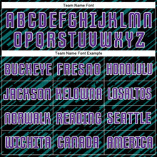 Загрузить изображение в средство просмотра галереи, Custom Black Purple Teal-White Line Sports Sublimation Soccer Uniform Jersey
